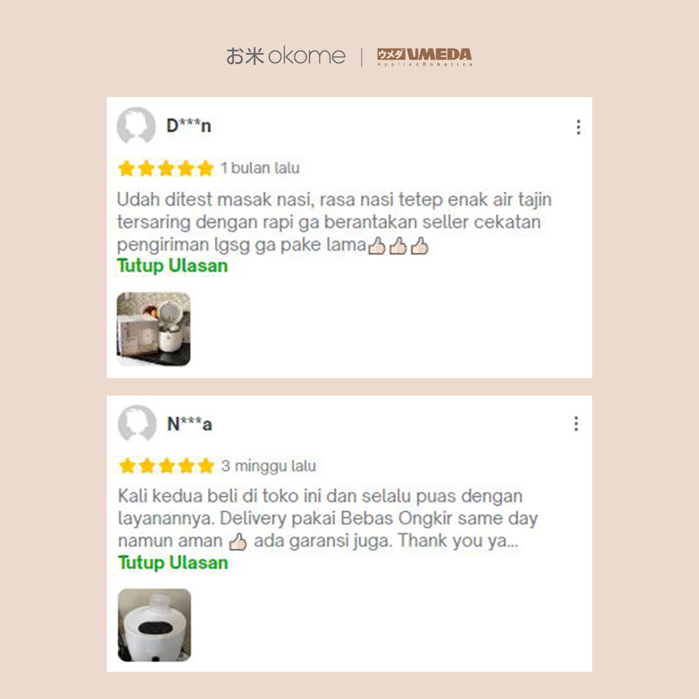 Komentar Umeda Okome di Tokopedia 3