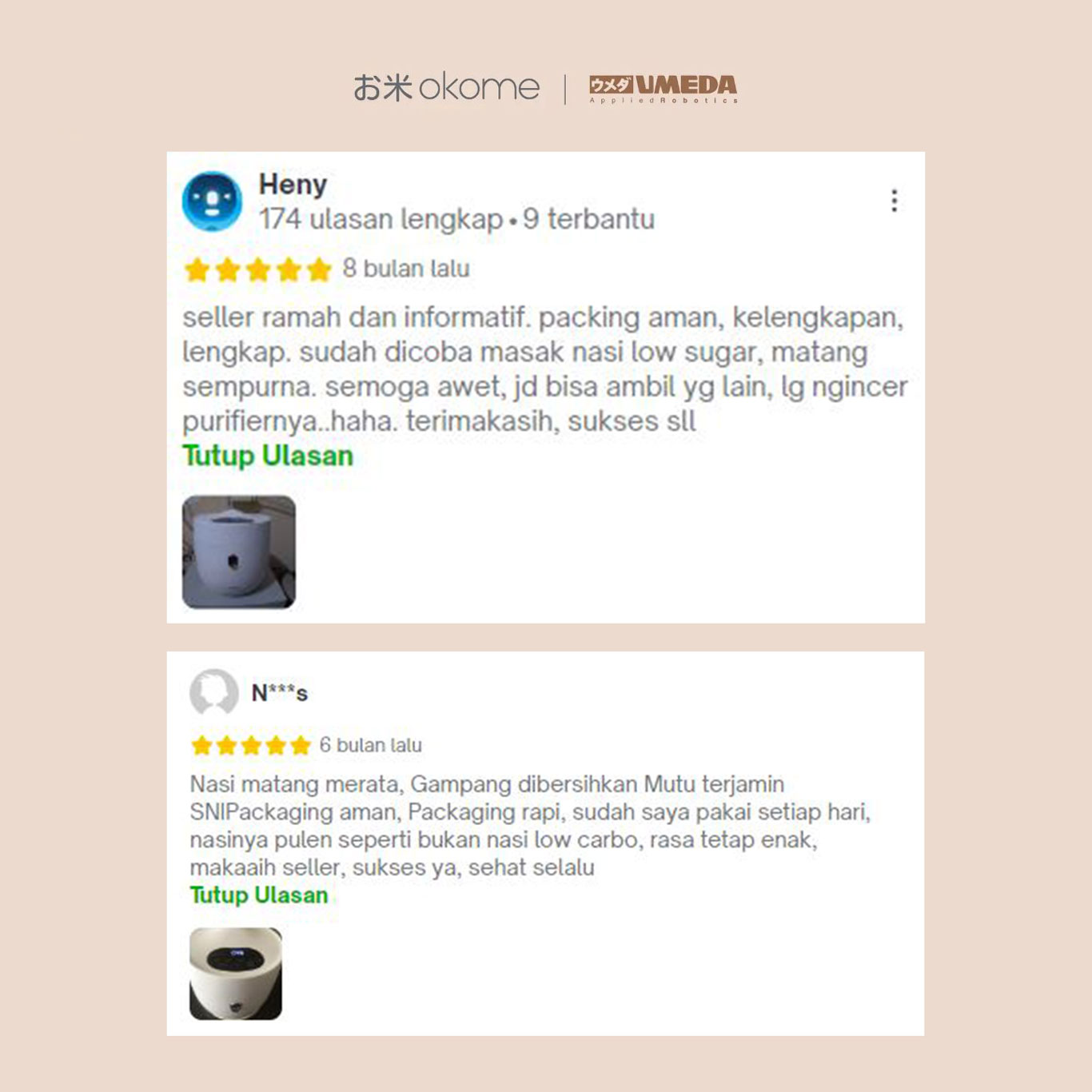 Komentar Umeda Okome di Tokopedia 4