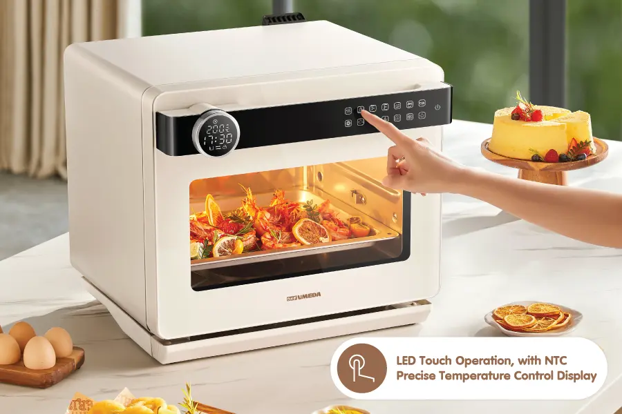 Easy operation, navigation and displaying cooking status.