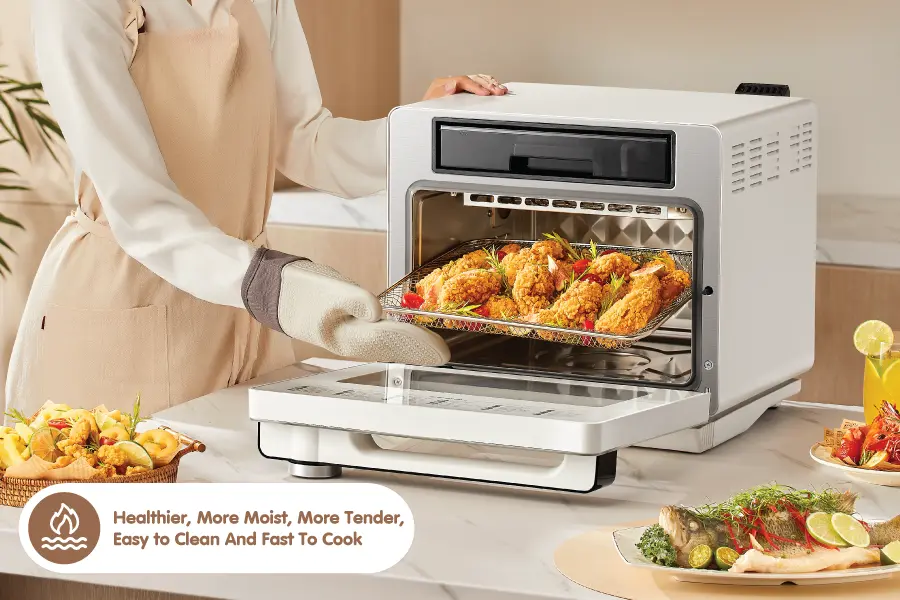 Your food will be cooked perfectly with little or no oil at all.